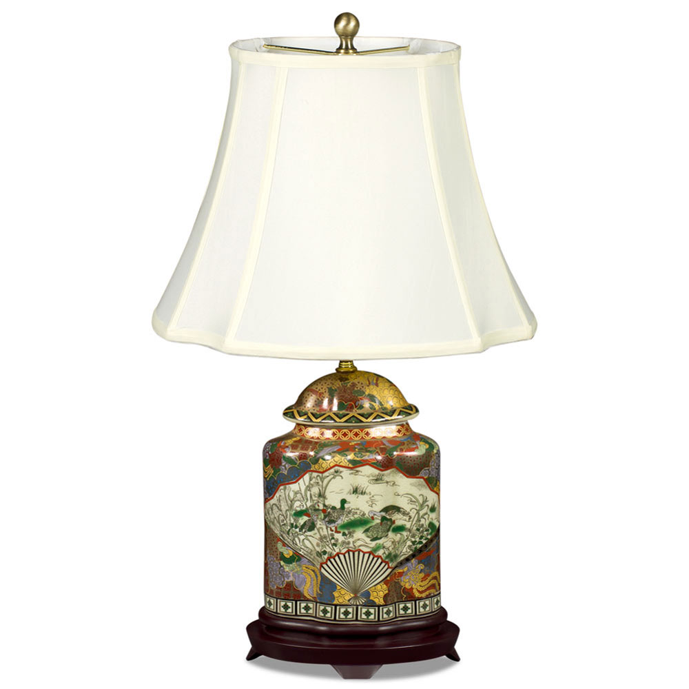 Japanese Satsuma Design Porcelain Lamp