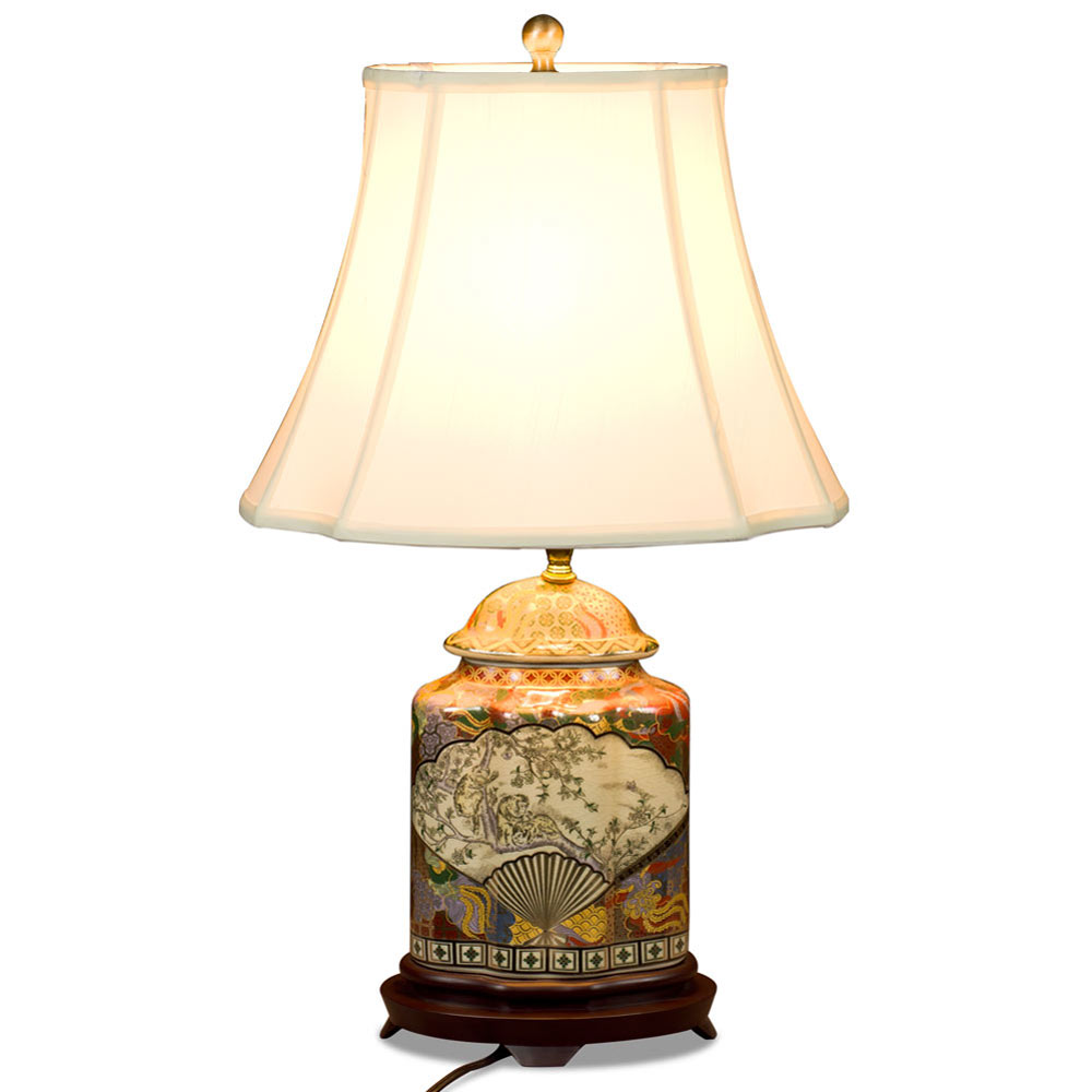 Japanese Satsuma Design Porcelain Lamp