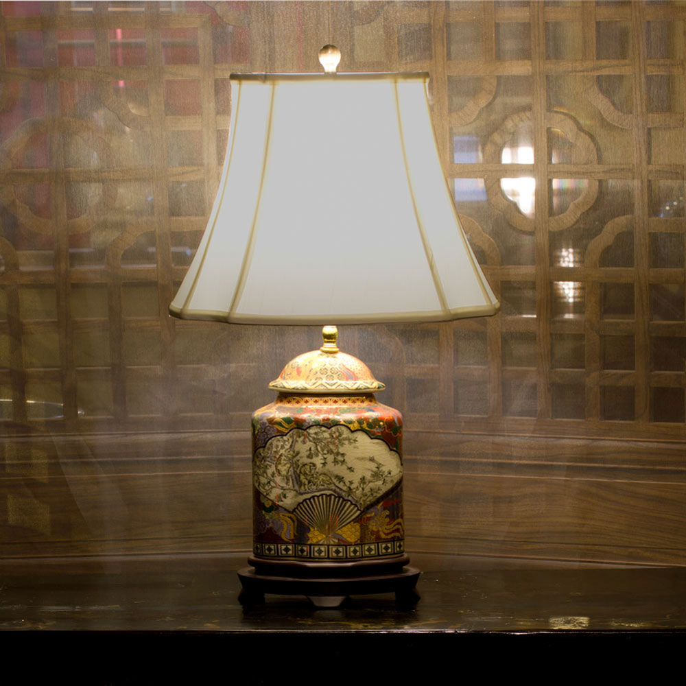 Japanese Satsuma Design Porcelain Lamp