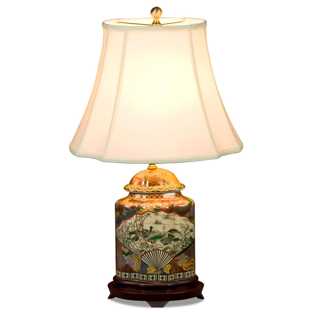 Japanese Satsuma Design Porcelain Lamp