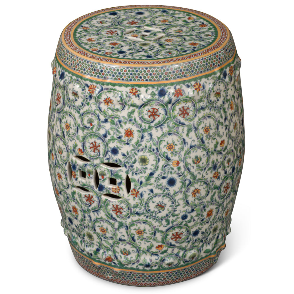 Verdant Spring Chinoiserie Garden Stool