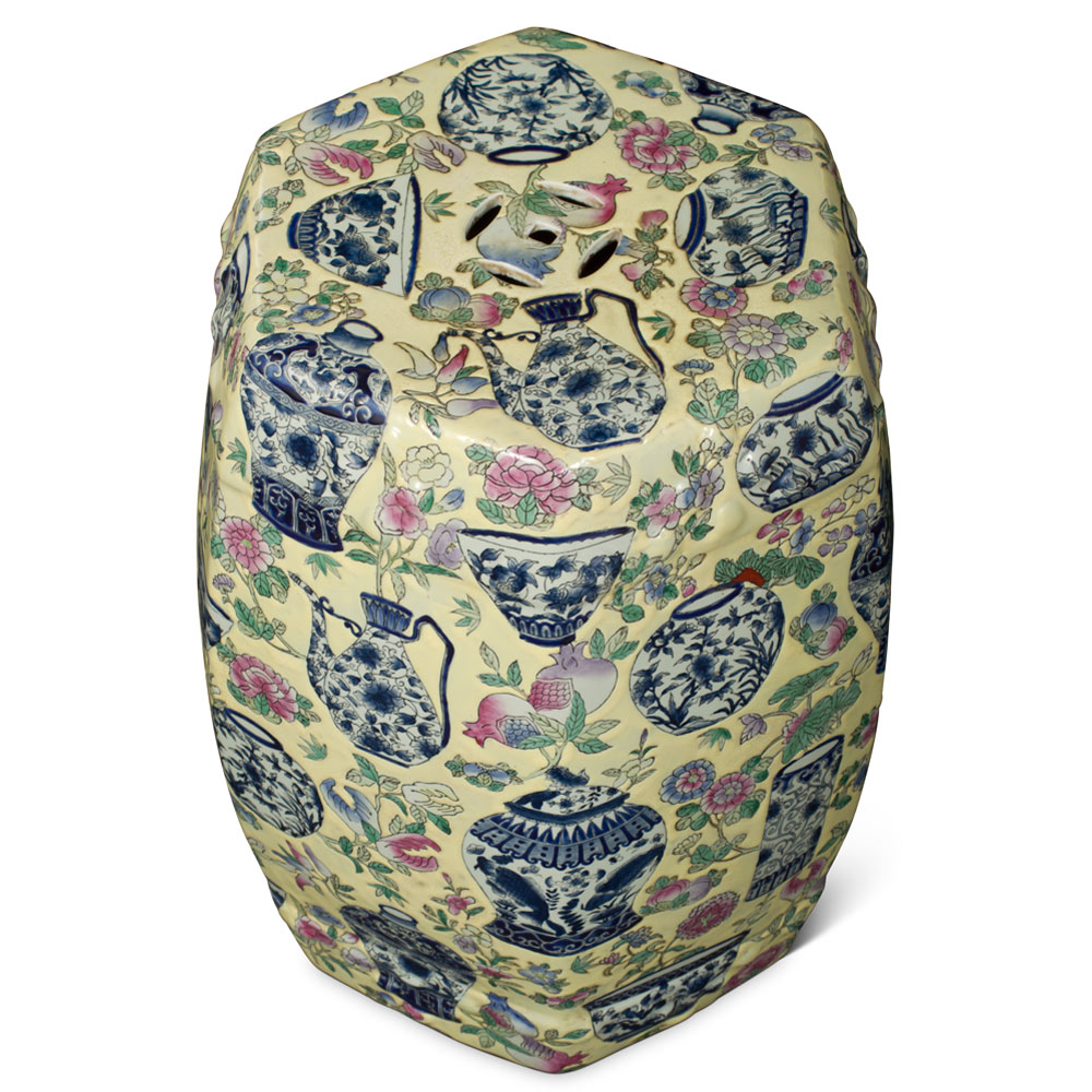 The Collector’s Pastel Chinoiserie Garden Stool