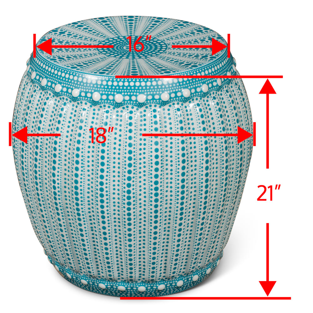 Cerulean Pulse Oversized Chinese Porcelain Garden Stool