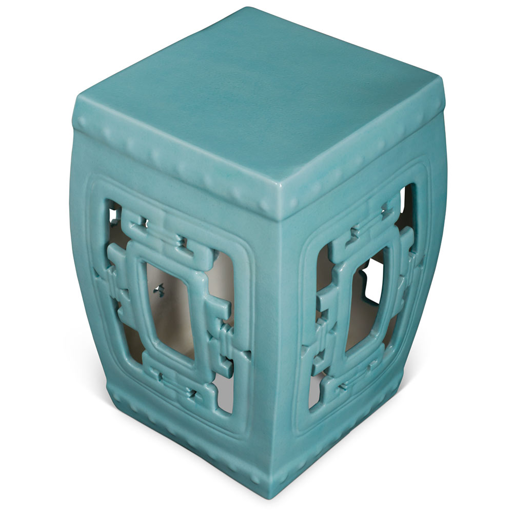 Pastel Blue Key Garden Stool