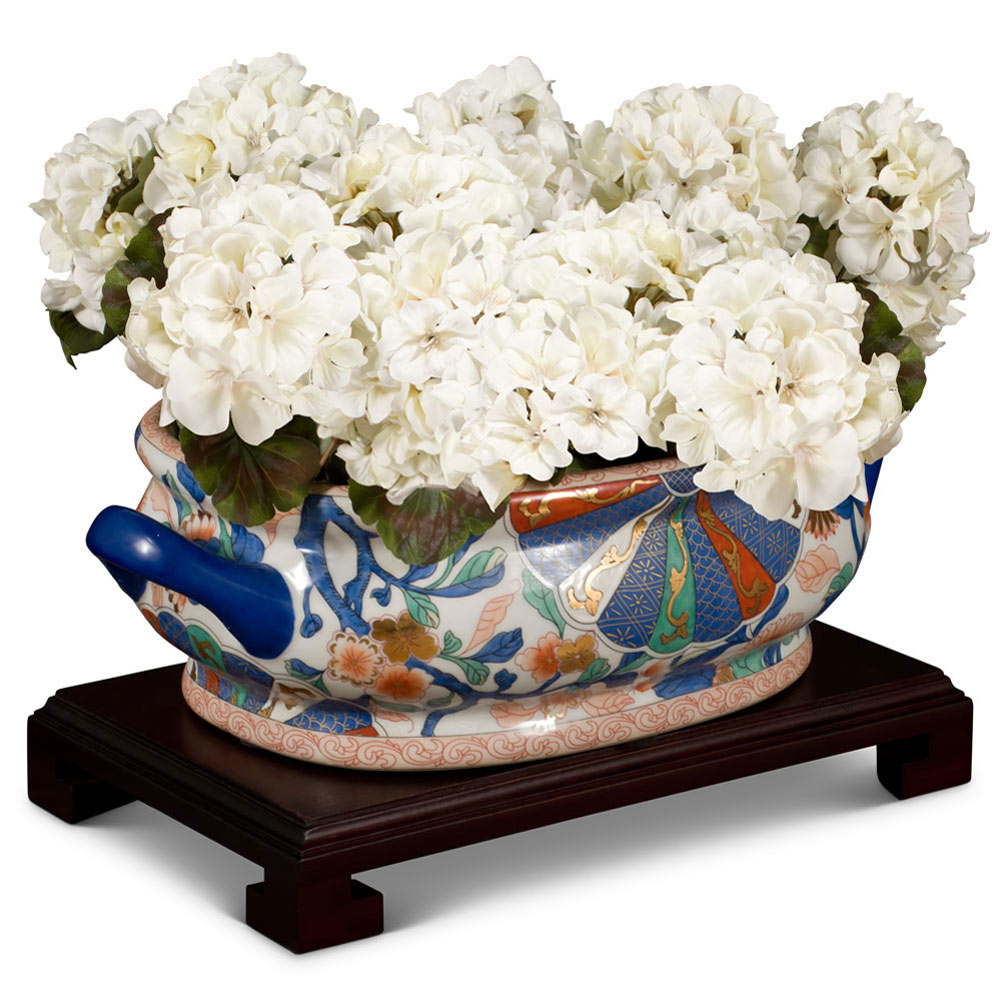 Japanese Imari Motif Chinese Porcelain Footbath Planter