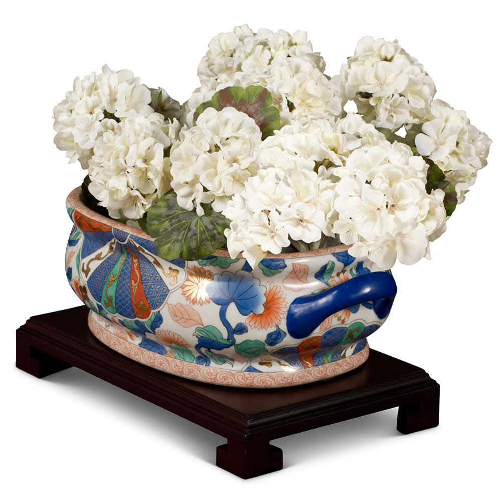 Japanese Imari Motif Chinese Porcelain Footbath Planter