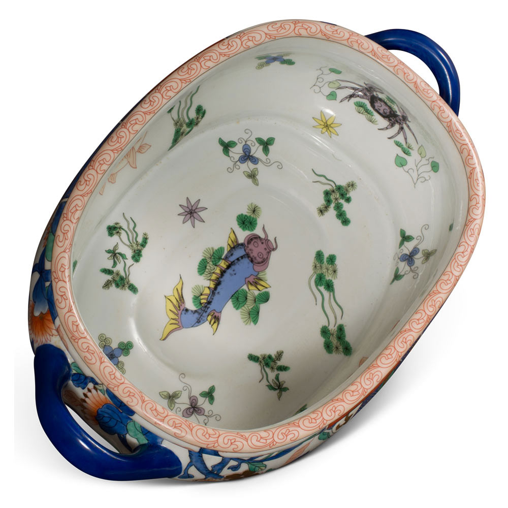 Japanese Imari Motif Chinese Porcelain Footbath Planter