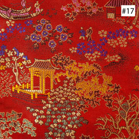 Chinese Courtyard Design Red Corner Chair Cushion (#17)