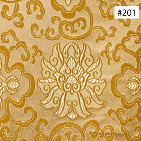 Golden Lotus and Vine Motif Dining Silk Chair Cushion (#201)
