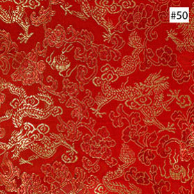 Dragon Design Red and Gold Silk Fabric (#50)