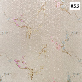 Plum Flower Design Gray Silk Fabric (#53)