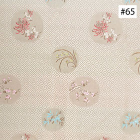 Four-Season Flower Design Gray Silk Fabric (#65)