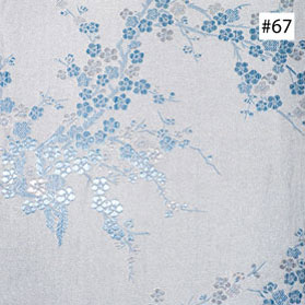 Light Blue Cherry Blossom Design Monk Chair Cushion (#67)