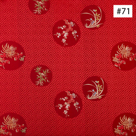 Four-Season Flower Design Red Monk Chair Cushion (#71)