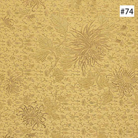 Chrysanthemum Design Gold Silk Fabric (#74)