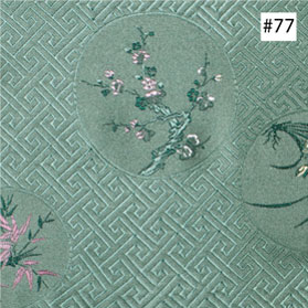 Four-Season Flower Design Teal Green Ming Chair Cushion (#77)