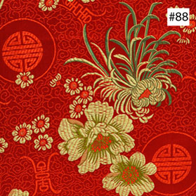 Floral Longevity Design Red Monk Chair Cushion (#88)
