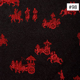 Red Chariot Scenery Design Black Monk Chair Silk Cushion (#98)