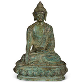 Bronze Meditating Chinese Buddha Statue