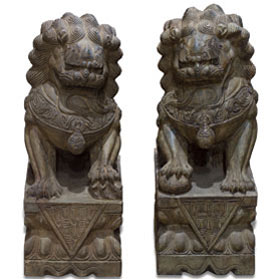 Imperial Stone Chinese Foo Dogs Statues