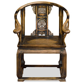 Distressed Elmwood Ming Imperial Palace Chinese Arm Chair