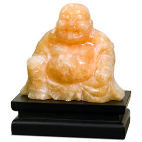 Orange Jade Chinese Happy Buddha