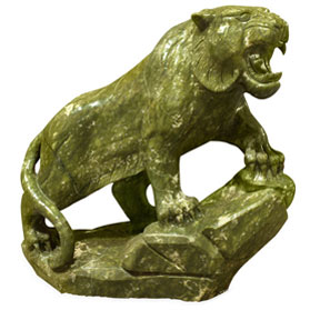 Large Oriental Jade Tiger Sculpture