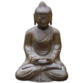 Stone Oriental Meditating Buddha Statue