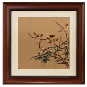 Chinese Silk Embroidery of Social Finches