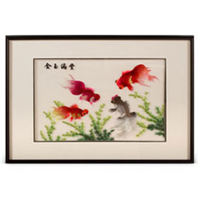 Silk Emboridery Frame Prosperity Koi Fish