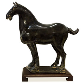 Tang Glazed Ceramic Horse Oriental Statue