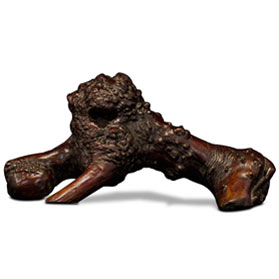 Rosewood Root Chinese Foo Dog Carving