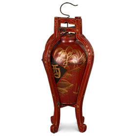 Vintage Wooden Chinese Red Lacquer Wine Cask