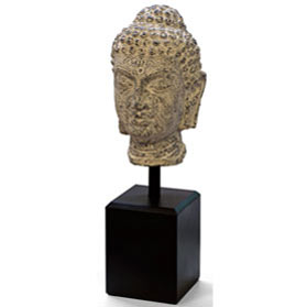 Meditative Buddha Head Asian Statue