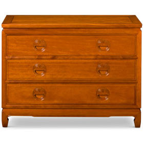 Natural Finish Rosewood Longevity Chest of Three Drawers