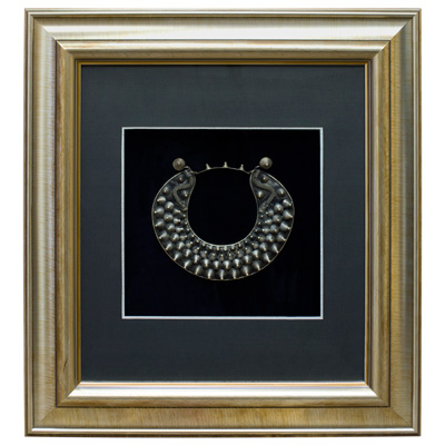 Miao Chinese Jewelry Studded Neck Ring Shadow Box