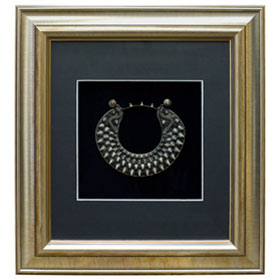 Miao Chinese Jewelry Studded Neck Ring Shadow Box