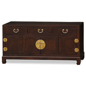 Espresso Elmwood Chinese Ming Petite Media Cabinet