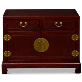 Cherry Finish Elmwood Chinese Petite Ming Media Cabinet