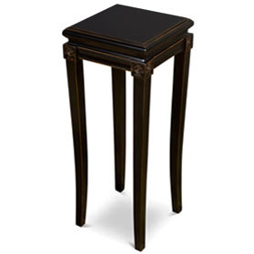 Distressed Black Elmwood Zhou Yi Asian Pedestal