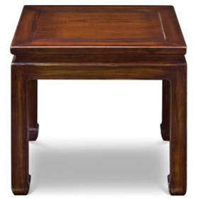 Distressed Mahogany Elmwood Chinese Ming Lamp Table