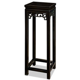 Distressed Black Elmwood Asian Pedestal