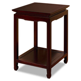 Dark Cherry Elmwood Chinese Ming Pedestal