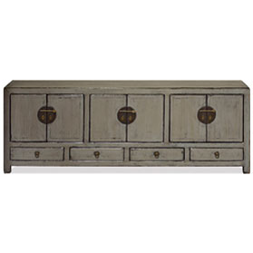 Elmwood Distressed Gray Kang Oriental Sideboard