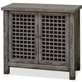 Distressed Gray Elmwood Dynasty Asian Sideboard