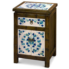 Distressed Blue and White Qing Hai Tibetan Cabinet