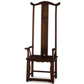 Distressed Espresso Finish Elmwood Ming Tall Arm Chair