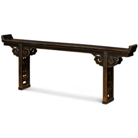 Distressed Grand Vintage Elmwood Imperial Chinese Altar Console Table