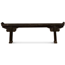 Distressed Grand Vintage Elmwood Peking Imperial Chinese Altar Console Table