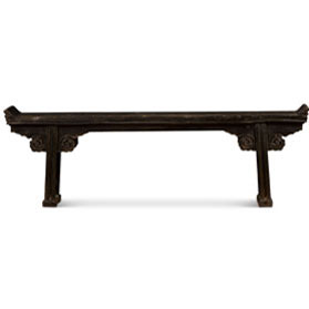 Distressed Grand Vintage Elmwood Peking Imperial Chinese Altar Console Table